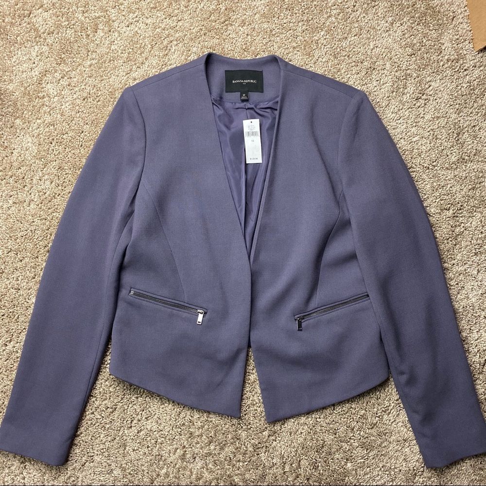 Banana Republic Open-Front Purple Blazer 10
